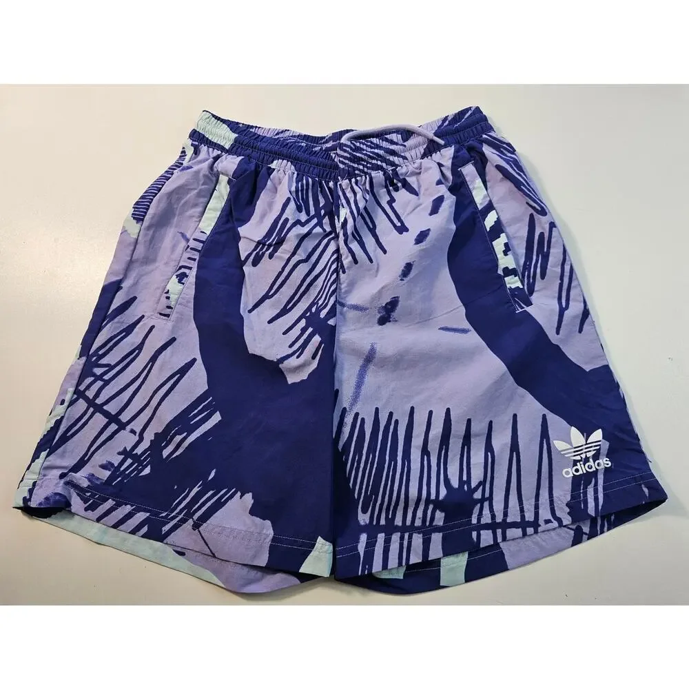 adidas Originals Adiplay Allover  Summer Shorts Unlined purple zip pocket S _